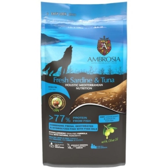 Сухий корм Ambrosia Mediterranean для дорослих собак усіх порід з сардиною та тунцем 5 кг