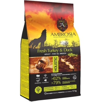 Корм сухий Ambrosia Grain Free Dog Adult Fresh Turkey & Duck для дорослих собак усіх порід зі свіжою індичкою та качкою 12 кг Корм сухий Ambrosia Grain Free Dog Adult Fresh Turkey & Duck для дорослих собак усіх порід зі свіжою індичкою та качкою 12 кг