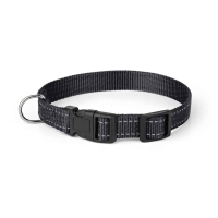 Нашийник нейлоновий Kareline з світловідбивною ниткою 2 см чорний