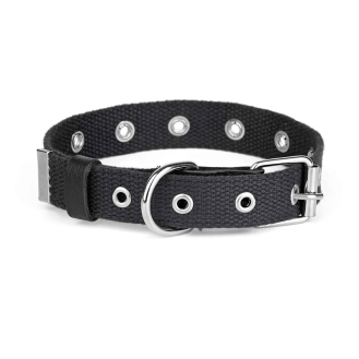 Нашийник брезентовий одинарний безрозмірний Kareline 3,5 см чорний