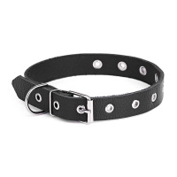 Нашийник з натуральної шкіри безрозмірний Kareline 2см чорний