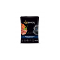 Вологий корм для дорослих кішок Savory 85 г - лосось та горошок Вологий корм для дорослих кішок Savory 85 г - лосось та горошок