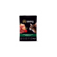 Вологий корм для дорослих кішок Savory 85 г - ягня та буряк