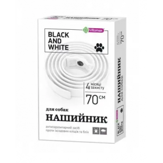 Вітомакс нашийник Black and White для собак, білий 70см  