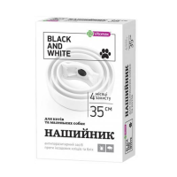 Вітомакс нашийник Black and White для котів та собак, білий 35см 