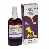 Ранозагоювальний спрей для собак та котів  BioTestLab Флокси-спрей Макс при дерматиті 100 мл