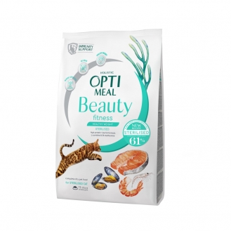 Сухий корм для кішок Optimeal Beauty Fitness Sterilised 1.5кг - морепродукти