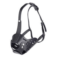 Намордник шкіряний для ротвейлера Kareline S - чорний