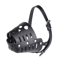 Намордник шкіряний закритий малі та середні породи Kareline XL - чорний