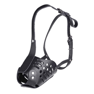 Намордник шкіряний для вівчарки Kareline M - чорний