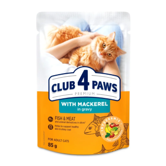 Вологий корм для котів Club 4 Paws Premium 85 г - Макрель