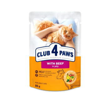 Вологий корм для кішок Club 4 Paws Premium pouch 100 г - яловичина