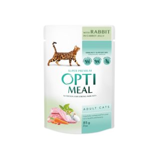 Вологий корм для котів Optimeal Adult 85 г - кролик у морквяному желе