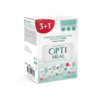 Вологий корм для собак Optimeal 400 г (3+1) Adult Multi Taste, асорті