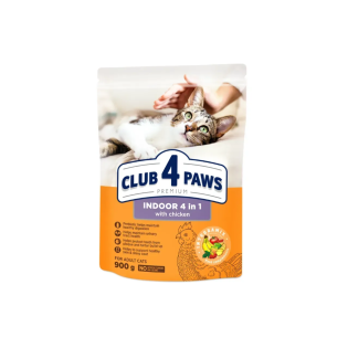 Сухий корм для котів Club 4 Paws Premium Indoor 4in1 900 г - курка Сухий корм для котів Club 4 Paws Premium Indoor 4in1 900 г - курка