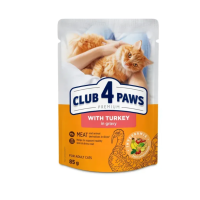 Вологий корм для котів Club 4 Paws Premium pouch 85 г - індичка в соусі