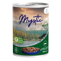 Вологий корм Mystic для котів шматочки морського окуня в желе 400г Вологий корм Mystic для котів шматочки морського окуня в желе 400г