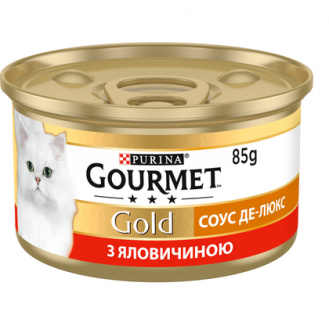 Вологий корм для котів Gourmet Gold Соус де-люкс 85 г - яловичина/курка