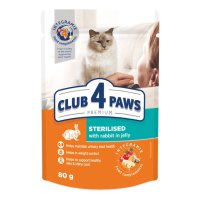 Вологий корм для стерилізованих котів Club 4 Paws Premium 80 г - кролик