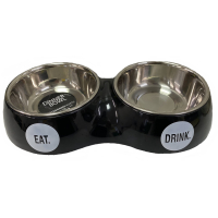 51DN МИСКА подвійна креативна Hungry 175 мл чорна 10027