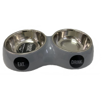 51DN МИСКА подвійна креативна Hungry 175 мл сіра 33958