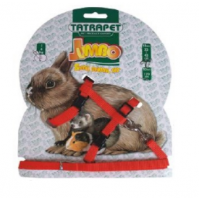 Повідець-шлея для кроликів Tatrapet Jumbo 22-45 cм червоний