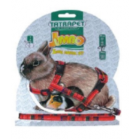 Повідець-шлея для кроликів Tatrapet Jumbo 22-45 cм картатий