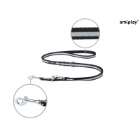 Повідецьдля собак Amiplay Shine 6 в1 L 100-200 * 2 см -чорна Повідецьдля собак Amiplay Shine 6 в1 L 100-200 * 2 см -чорна