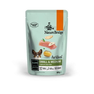 Сухий корм для цуценят малих та середніх порід Nature Bridge Herbal супер - преміум 100 г
