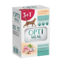 Набір 3+1 вологий корм для котів Optimeal, 340 г - кролик в білому соусі Набір 3+1 вологий корм для котів Optimeal, 340 г - кролик в білому соусі