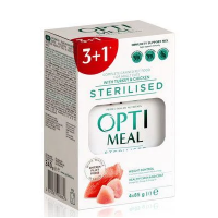 Набір 3+1 вологий корм для стерилізованих котів Optimeal, 340 г - індичка/курка Набір 3+1 вологий корм для стерилізованих котів Optimeal, 340 г - індичка/курка