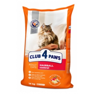 Сухий корм для дорослих кішок з ефектом виведення вовни Club 4 Paws Premium 14 кг - курка (ціна за 1кг)