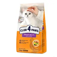 Сухий корм для кішок при захворюваннях сечовивідних шляхів Club 4 Paws Premium Urinary 2кг -курка (ціна за 1кг)