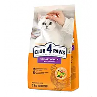 Сухий корм для дорослих котів Club 4 Paws Premium Urinary Health з куркою для підтримки сечовивідної системи, 2 кг