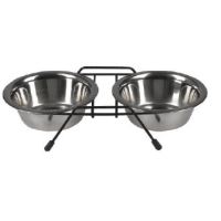 Миска для собак Tatrapet подвійна  металева 2* 0,75л/15 см