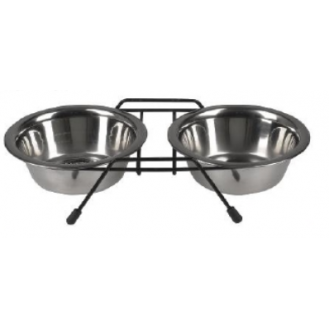 Миска для собак Tatrapet подвійна  металева 2* 0,75л/15 см