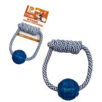 Іграшка для собак PETLUX мотузкове кільце з жувальною кулькою 6/20см Іграшка для собак PETLUX мотузкове кільце з жувальною кулькою 6/20см