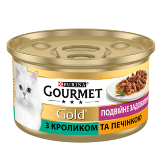 Вологий корм для котів Gourmet Gold Pate Rabbit & Liver, кролик та печінка, 85 г