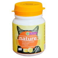 Вітомакс Полівітамінний комплекс Nature для котів з сиром ( 1 таблетка) Вітомакс Полівітамінний комплекс Nature для котів з сиром ( 1 таблетка)