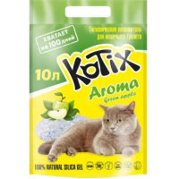 Наповнювач для котячого туалету Kotix Aroma Green Apple Силікагелевий поглинаючий 10л