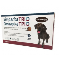 Жувальні таблетки для собак Сімпарика ТРІО від 40-60 кг(ціна за 1табл)
