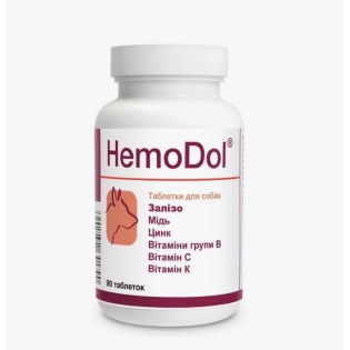 Вітамінно-мінеральна добавка для собак Dolfos HemoDol для підтримки кровотворення, 1 таблетка