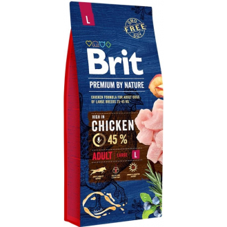 КОРМ Brit Premium дор.соб.вел. пор. 25-45кг Едалт L курка 15кг 526468 (ціна за 1кг)
