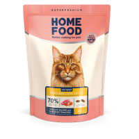 Сухий корм для котів Home Food Adult великі породи 400 г - телятина з лососем та в'яленими томатами Сухий корм для котів Home Food Adult великі породи 400 г - телятина з лососем та в'яленими томатами