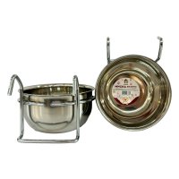 Миска для тварин металева з тримачем 300мл