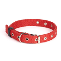 Нашийник брезент подвійний безрозмірний Kareline Practic 35 мм червоний