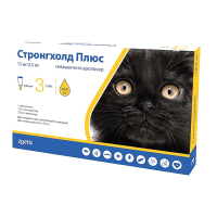 Стронгхолд Плюс краплі на холку для котів Zoetis 15мг до 2,5кг 0,25мл ( ціна за 1 шт )