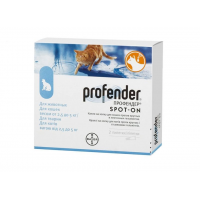 Краплі для котів від гельмінтів Bayer Profender 2.5-5 кг, (ціна за 1шт) Краплі для котів від гельмінтів Bayer Profender 2.5-5 кг, (ціна за 1шт)