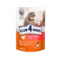 Вологий корм для кішок Club 4 Paws Premium pouch 100 г - індичка