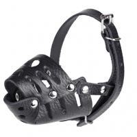 Намордник шкіряний закритий малі породи Kareline M - чорний